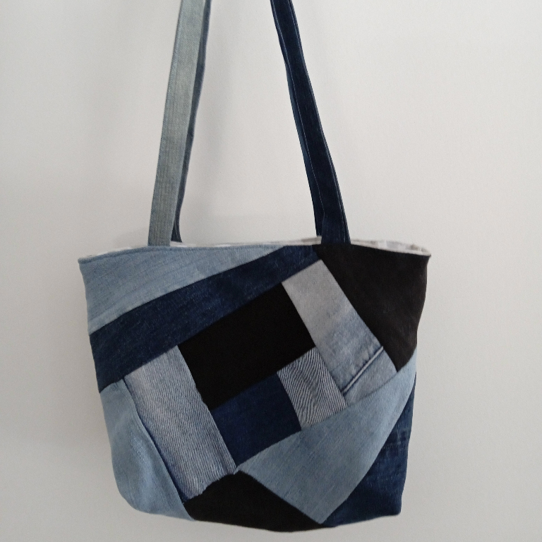 sac à main en jeans patchwork