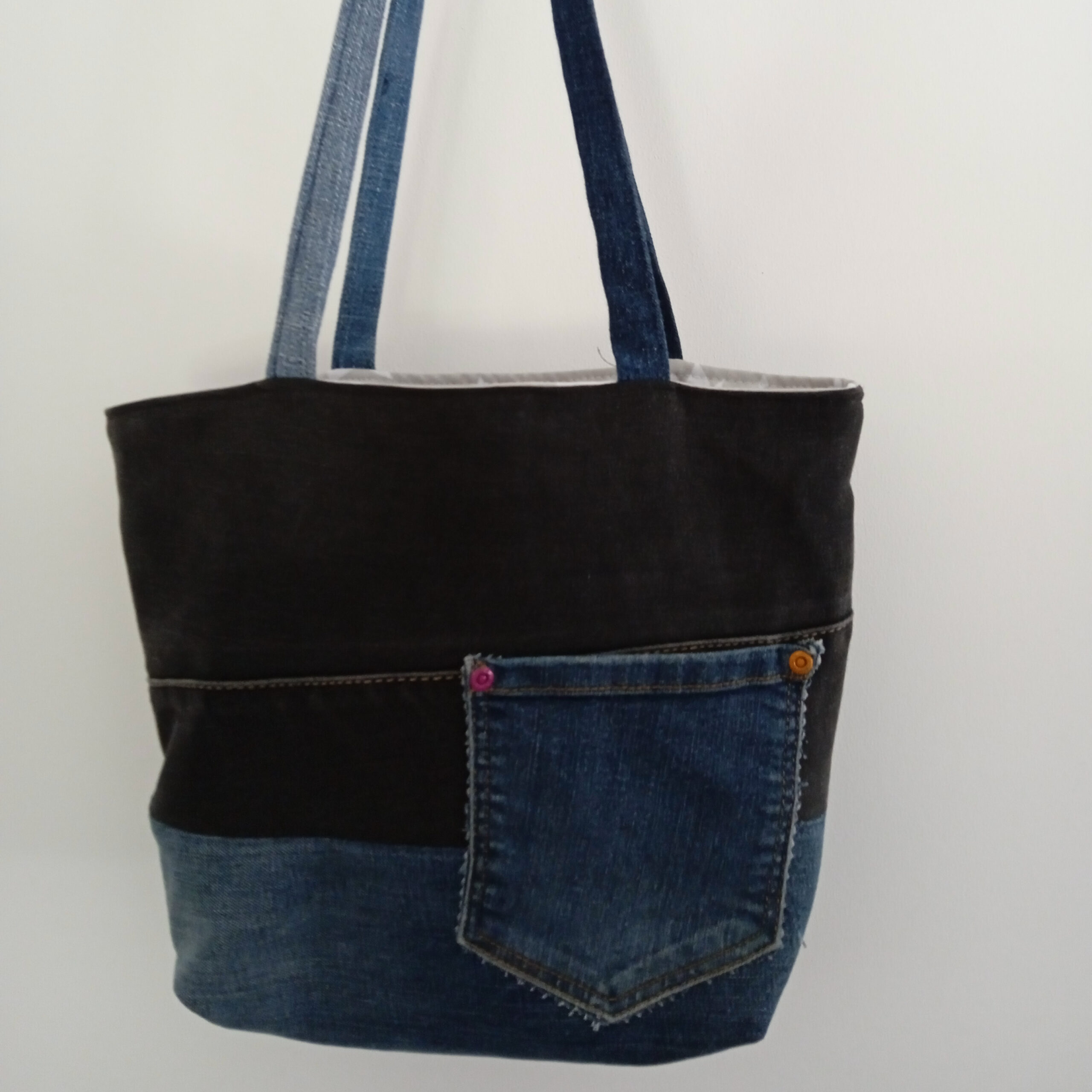 sac jeans patchwork recyclé