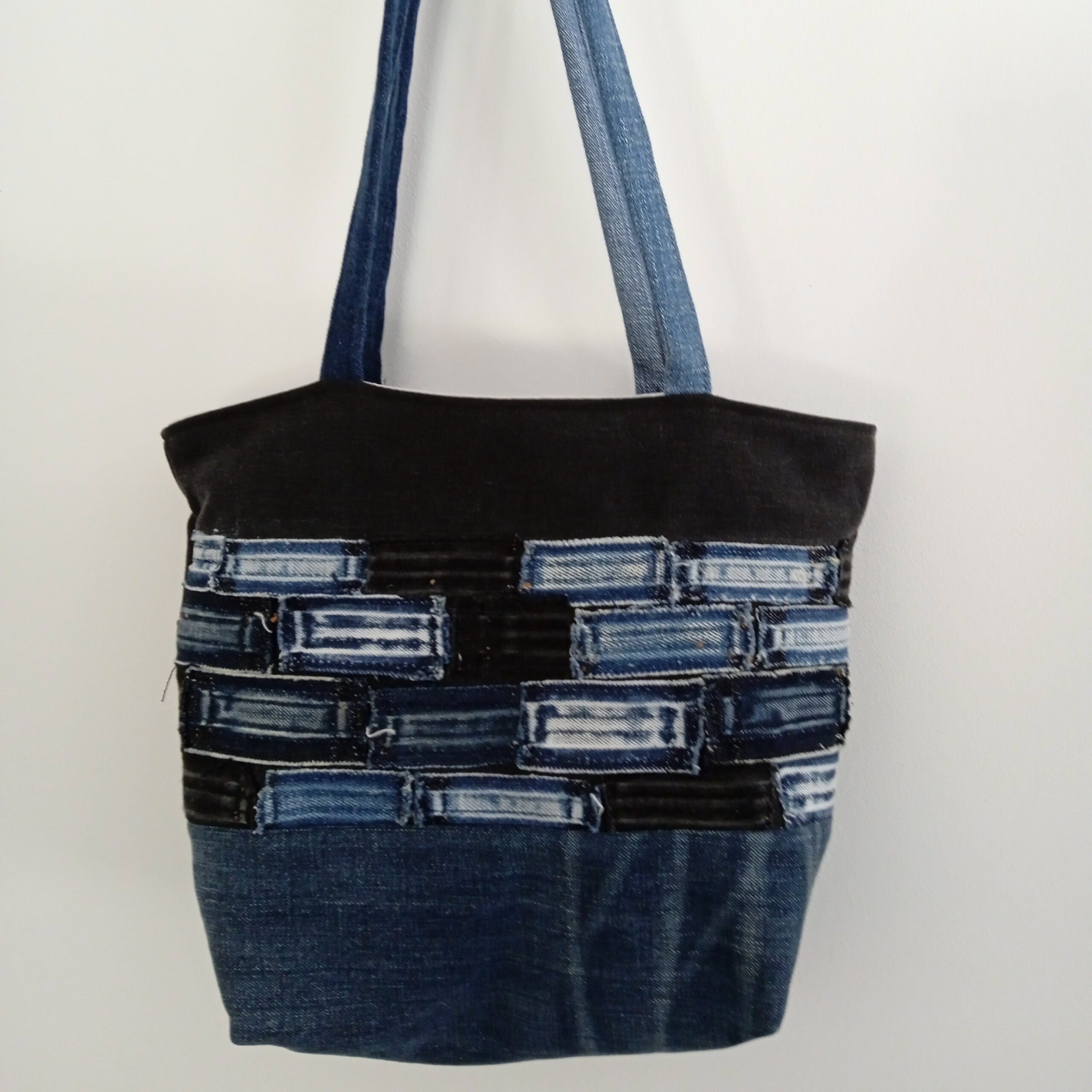 sac jeans patchwork recyclé