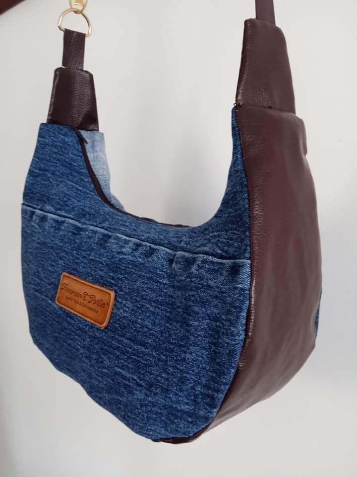 sac à main en jeans et simili cuir