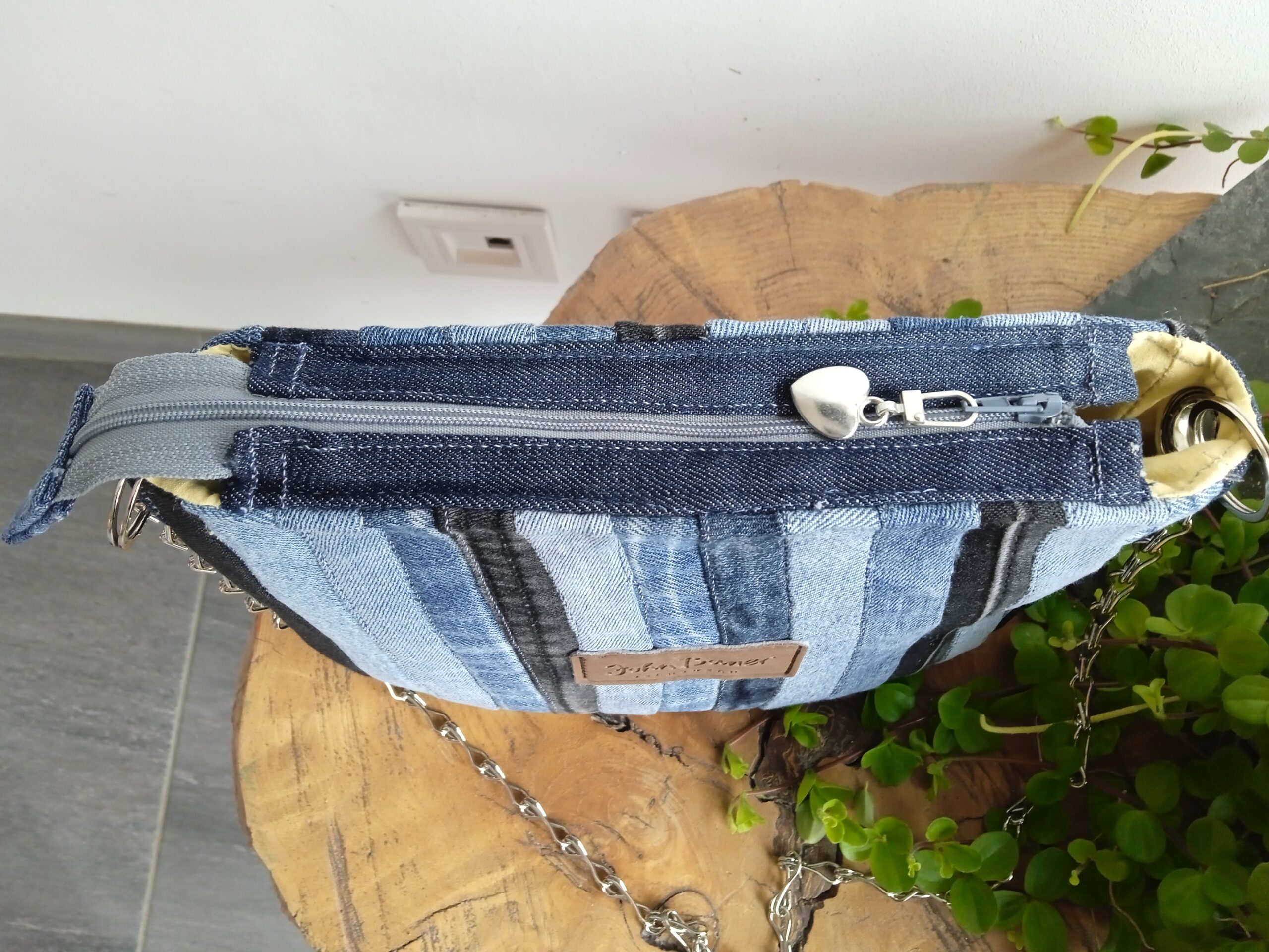 sac à main jeans patchwork